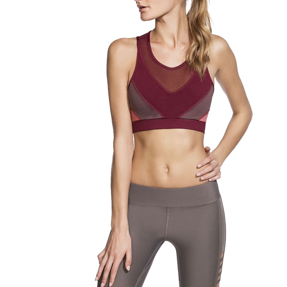 Maaji Active hi neck color block sports bra